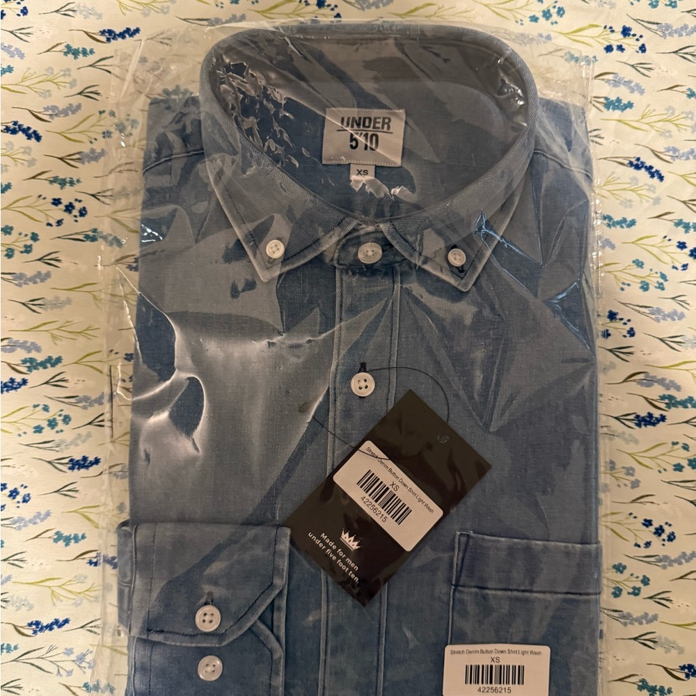 Blue Casual Button Down Shirt with Classic Collar